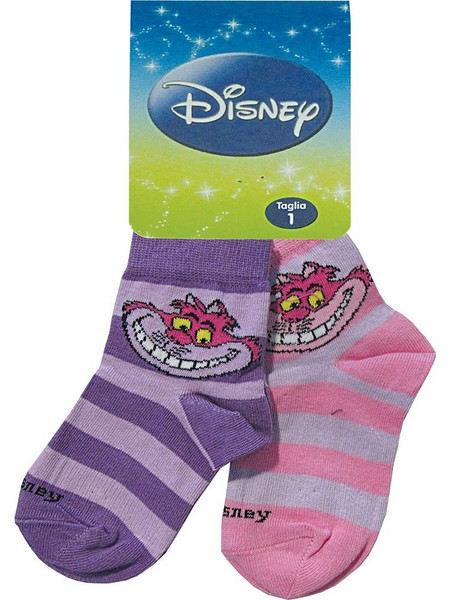 Disney 2 ζεύγη παιδικές κάλτσες ριγέ, με σχέδιο γάτα Τσεσάϊρ D21105B