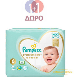 Pampers Premium Care Πάνες No6 13+kg 2x38τμχ