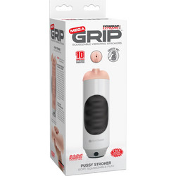 Pipedream PDX Mega Grip Vibrating Stroker Pocket Pussy Αυνανιστήρι με Δόνηση 23cm Grey
