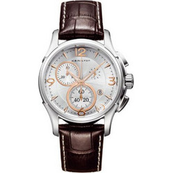 Hamilton Jazzmaster Ανδρικό Ρολόι Χρονογράφος με Καφέ Δερμάτινο Λουράκι H32612555
