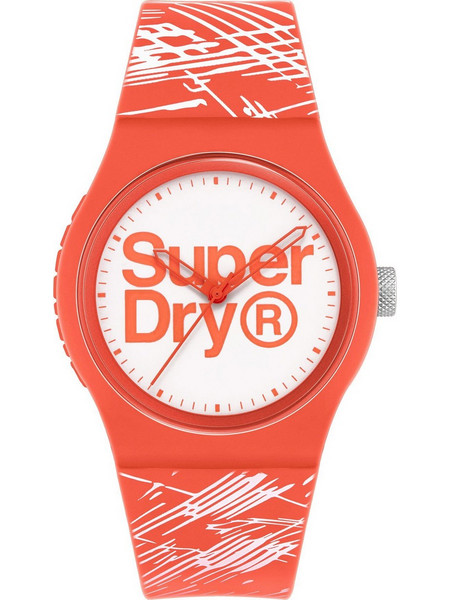 Superdry Γυναικείο Ρολόι με Λευκό Πορτοκαλί Καουτσούκ Λουράκι SYL292WP