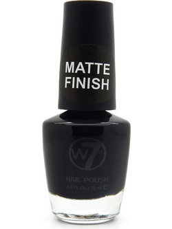 W7 Nail Polish - 55 Black Matte Βερνίκι Νυχιών 15ml
