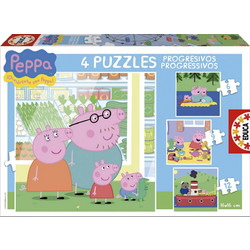Παιδικό Puzzle Educa Progressive Puzzles Peppa το Γουρουνάκι 6 + 9 + 12 + 16 Κομμάτια