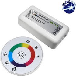 GLOBOSTAR(R) 77545 PRISM RGB Controller 3CH DC 5-24V 16A 384W Max IP20 - RF 2.4GHz Ασύρματο Χειριστήριο Αφής - Λευκό - M8.5xΠ4.5xΥ2.3cm