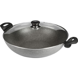 Ballarini Ferrara Granitium FERR8KD.36D Wok Αλουμινίου Αντικολλητικό Επίστρωση Πέτρας με Καπάκι 36cm