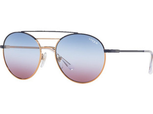 Vogue VO1447S 5075/0K Γυναικεία Γυαλιά Ηλίου Στρογγυλά Μεταλλικά Χρυσά με Μπλε Polarized Φακό