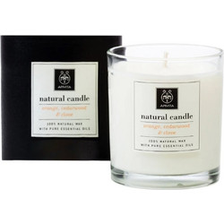 Apivita Natural Candle Φυσικό Κερί με Αιθέρια Έλαια Από Κέδρο Πορτοκάλι & Γαρύφαλλο 235g
