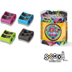 Ξύστρα Πλαστική Διπλή Scool