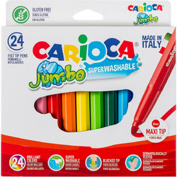 Carioca Jumbo Superwashable Μαρκαδόροι Ζωγραφικής Σετ 24 Χρώματα