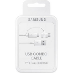 SAMSUNG DATACABLE MICRO USB & USB-C WHITE
