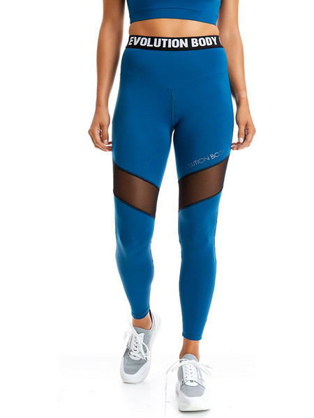 Evolution Body Evo-Fit Γυναικείο Κολάν Μακρύ Ψηλόμεσο Μπλε 2320