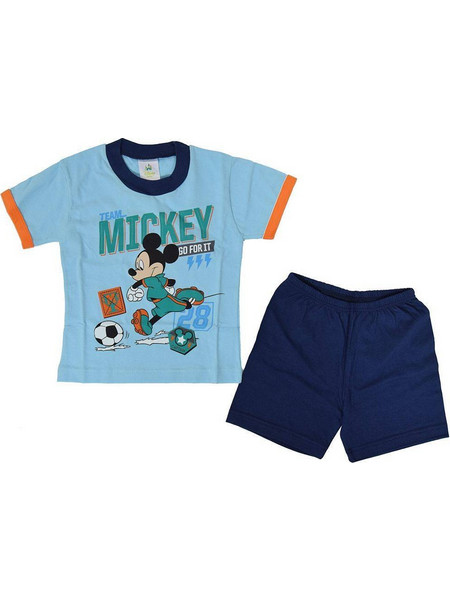 ΠΥΖΑΜΑ MINERVA MICKEY GO FOR IT ΓΑΛΑΖΙΟ/ΣΚΟΥΡΟ ΜΠΛΕ