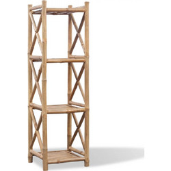 Ραφιέρα με τετράγωνα ράφια από μπαμπού 35x35x117 εκ
