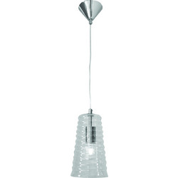 Home Lighting Solo Κρεμαστό Φωτιστικό Οροφής Μονόφωτο Ασημί 77-2092