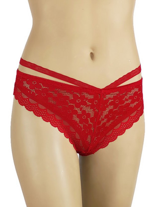 Δαντελένιο κόκκινο Bikini σλιπ