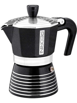 Pedrini Infinity Rock Μπρίκι Espresso 2Cups Μαύρο
