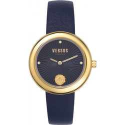 Versus Versace Lea Γυναικείο Ρολόι με Μπλε Δερμάτινο Λουράκι VSPEN0219