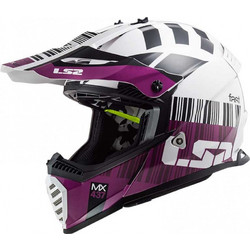 LS2 MX437 Evo XCode White / Violet Κράνος Μηχανής Motocross 1150gr