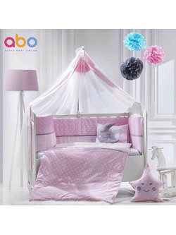 Abo Carousel Σετ Κούνιας 70x140cm Pink 9τμχ