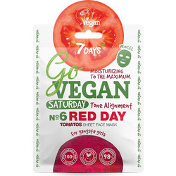 7Days Go Vegan Red Day For Gangsta Girl Sheet Μάσκα Προσώπου για Ενυδάτωση & Λάμψη 25gr