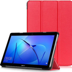 Δερματίνη Θήκη Αναδιπλούμενη 2 Θέσεων για Huawei MediaPad T3 9.6 Κοκκινο (OEM)