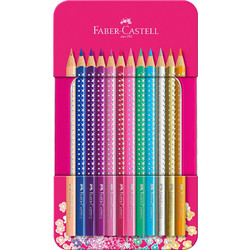 Faber-Castell Grip Sparkle Κασετίνα Ξυλομπογιές Σετ 12τμχ