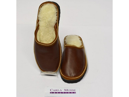 Boys Furs Slippers Brown