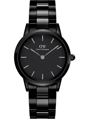 Daniel Wellington Iconic Link Γυναικείο Ρολόι με Μαύρο Κεραμικό Μπρασελέ DW00100414