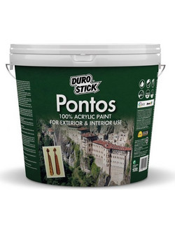 Durostick Pontos Ακρυλικό Χρώμα Εξωτερικού Χώρου Λευκό 10lt