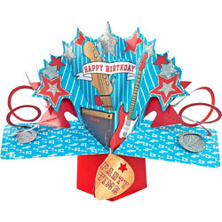Ευχετήρια Κάρτα Suki 3D Pop-Up Happy Birthday Guitars 19415