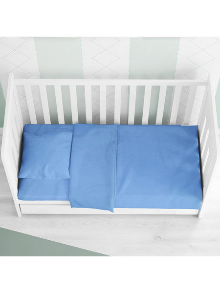 Dimcol Solid 498 Βρεφικό Σεντόνι Λίκνου Βαμβακερό 80x110 Sky Blue