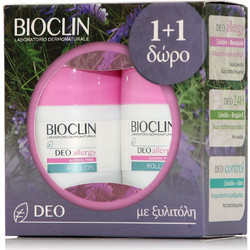 Bioclin Allergy Γυναικείο Αποσμητικό Roll On 24h Χωρίς Αλουμίνιο 2x50ml