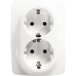 Acaelec Prime Διπλή Πρίζα Σούκο Ασφαλείας Λευκή (1000116201)