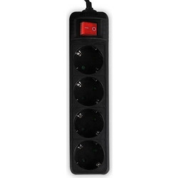 LAMTECH POWER STRIP WITH SWITCH 4 OUTLETS BLACK 1.5M LAM023725
