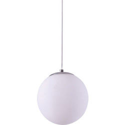 Home Lighting Alessia Κρεμαστό Φωτιστικό Οροφής Μπάλα Μονόφωτο E14 Λευκό Φ40cm 77-3712