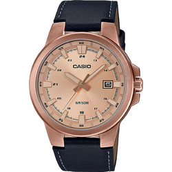 Casio Ανδρικό Ρολόι με Μαύρο Δερμάτινο Λουράκι MTP-E173RL-5AVEF