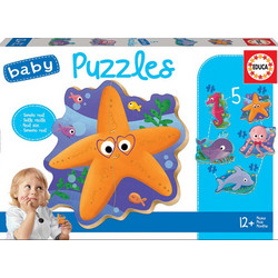 Παιδικό Puzzle Educa Sea Animals 5 in1 2x2 + 2x3 + 4 Κομμάτια
