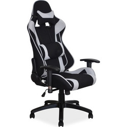 Viper Καρέκλα Gaming Δερματίνης με Ρυθμιζόμενα Μπράτσα Μαύρη Γκρι VIPER-CSZ