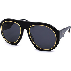 Borbonese Eclissi 01/55 Γυναικεία Γυαλιά Ηλίου Aviator Κοκάλινα Μαύρα με Μαύρο Polarized Φακό