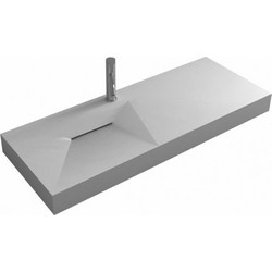 Inter Ceramic Thnos Επικαθήμενος Κρεμαστός Νιπτήρας Μπάνιου 120x46x12cm Λευκός 12047