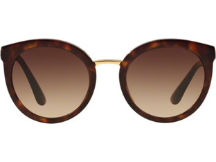 Dolce & Gabbana DG4268 502/13 Γυναικεία Γυαλιά Ηλίου Στρογγυλά Κοκάλινα Μεταλλικά Ταρταρούγα με Καφέ Degradee Φακό