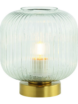 Zambelis Lights 1XE27 Πορτατίφ Ε27 Διαφανές Χρυσό Φ20xΥ22cm