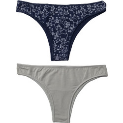 MINERVA Slip 2pack montal brazilian (81325-813) ΧΑΚΙ-MARIN BLOSSOM
