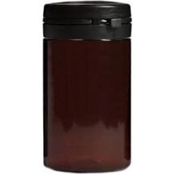 Βαζο πλαστικό pet καραμελέ Pill Jar 100ml με Μαύρο πώμα ασφαλείας
