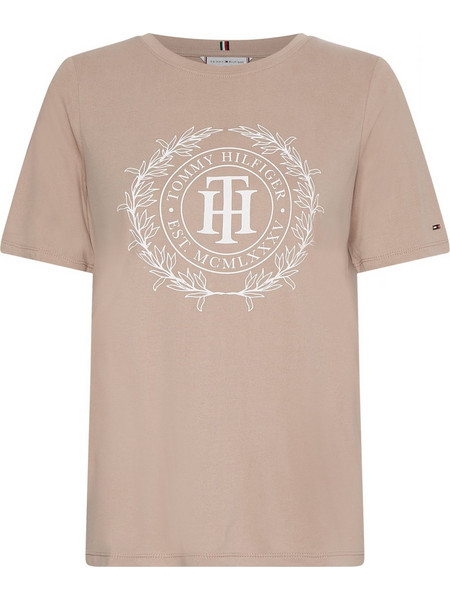 TOMMY HILFIGER T-SHIRT REG SUEDED TH CREDT OPEN NECK ΜΠΕΖ