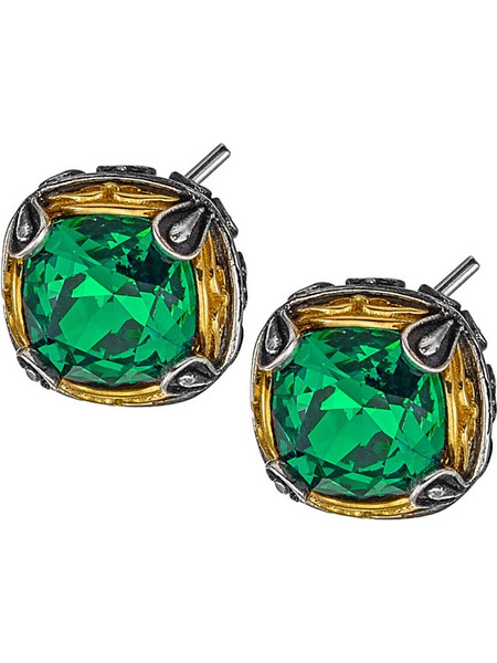 Σκουλαρίκια Anastasios Creations ασήμι 925 με πράσινο swarovski 8mm FSK553