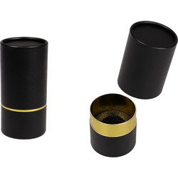 Κουτί κυλινδρικό 155x74 mm χάρτινο σε μαύρο - χρυσό χρώμα