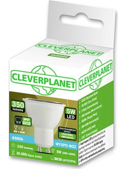 Cleverplanet GU10 Led 5W/SPOT Ψυχρό Φως 6500Κ-500Lumens