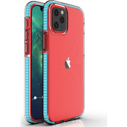 Spring Case clear TPU gel protective cover with colorful frame for iPhone 13 mini light blue