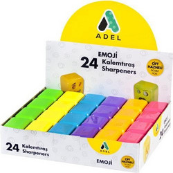 Adel ξύστρα Emoji διπλή o7mm - o12mm - 24 ΤΕΜ